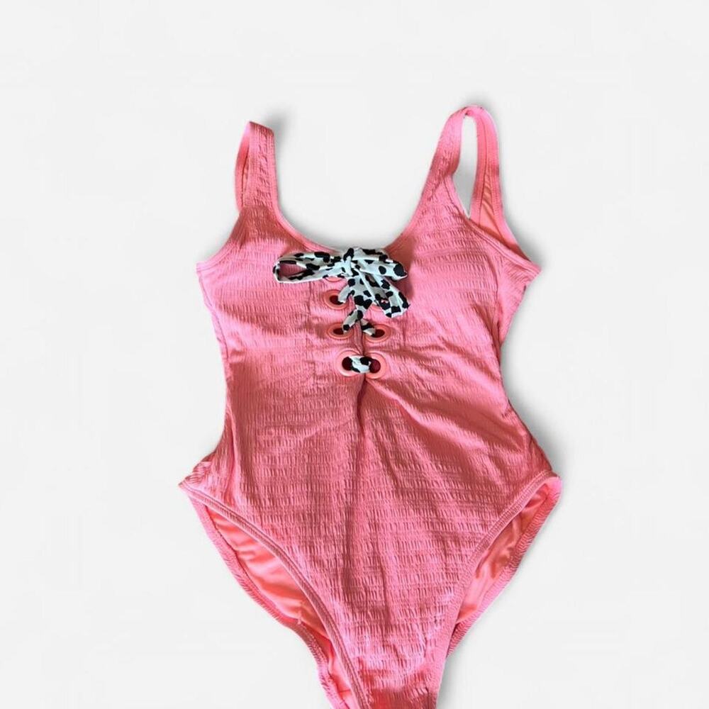Pink one piece swimsuit with